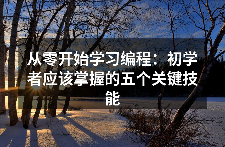 编程学习的基础知识